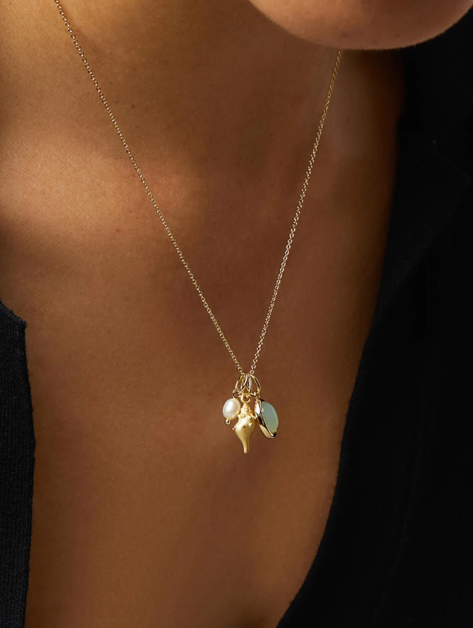 ANA LUISA GOLD CHARM NECKLACE- OCEAN
