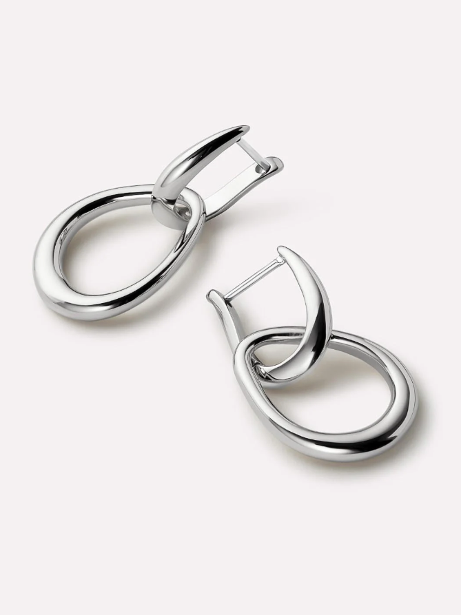 ANA LUISA SILVER DROP EARRINGS-SAGE SILVER