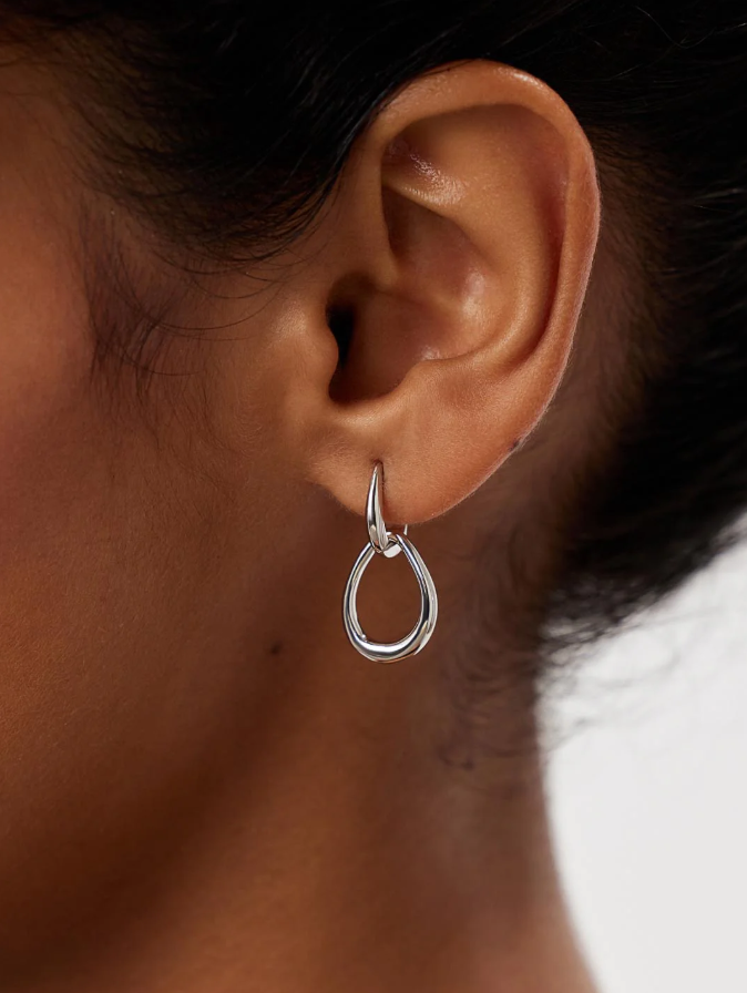 ANA LUISA SILVER DROP EARRINGS-SAGE SILVER
