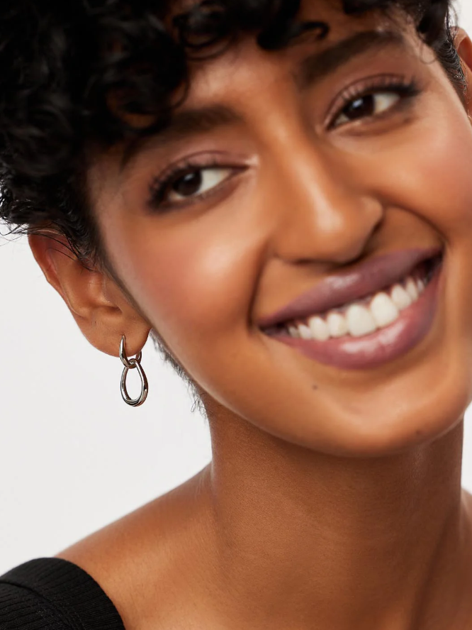 ANA LUISA SILVER DROP EARRINGS-SAGE SILVER
