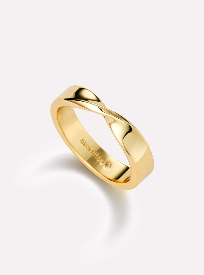 ANA LUISA GOLD BAND RING- ELIORA SIZE 8