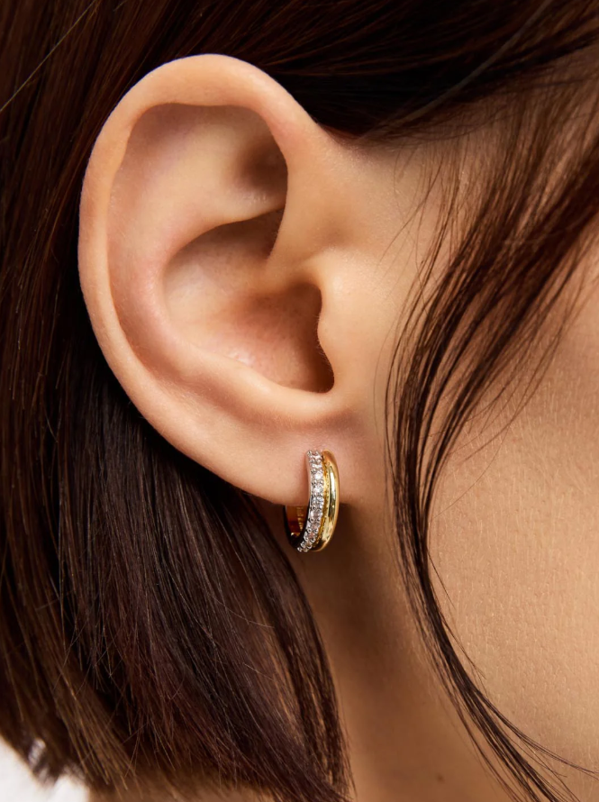 ANA LUISA HUGGIE EARRINGS-ASHER PAVE