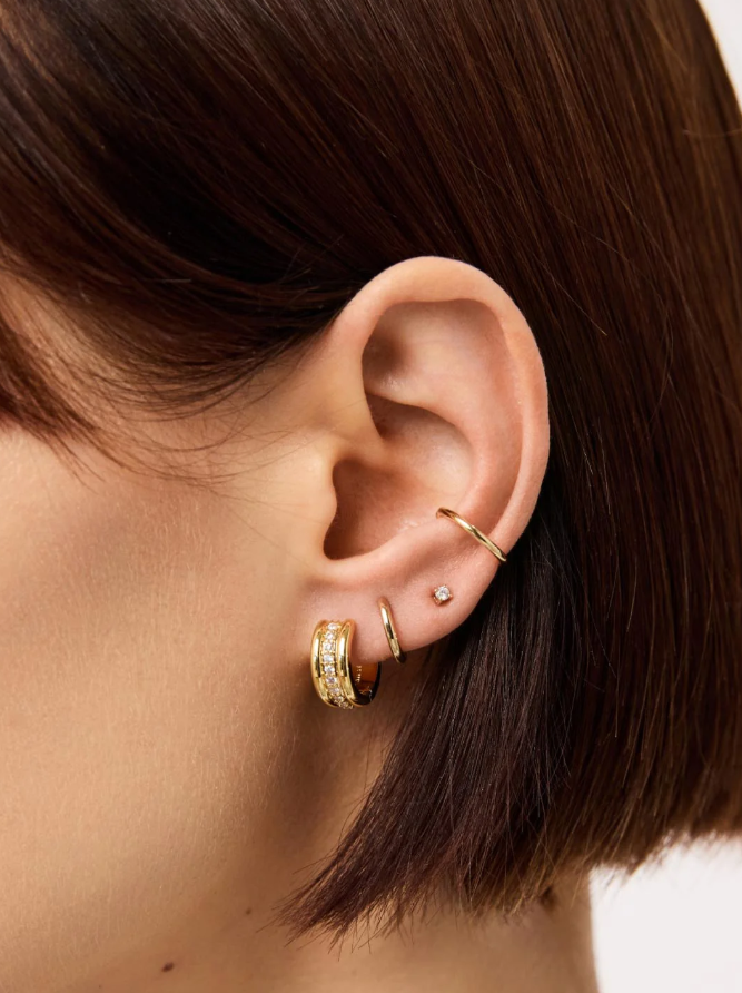 ANA LUISA HUGGIE EARRINGS-SHER TRIPLE