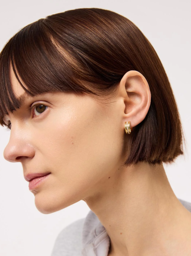 ANA LUISA HUGGIE EARRINGS-SHER TRIPLE