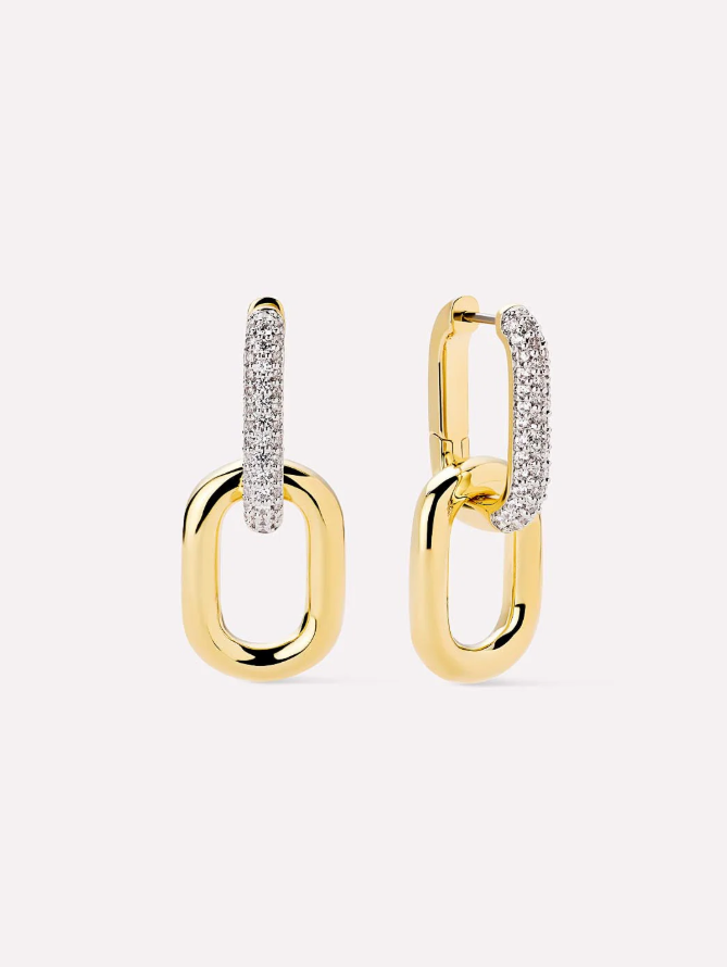 ANA LUISA DROP EARRINGS- ASH DOUBLE PAVE