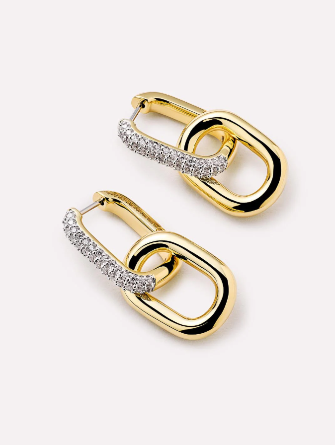 ANA LUISA DROP EARRINGS- ASH DOUBLE PAVE