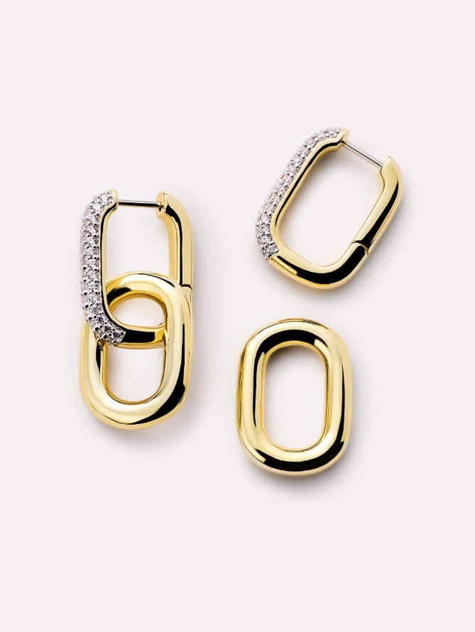 ANA LUISA DROP EARRINGS- ASH DOUBLE PAVE