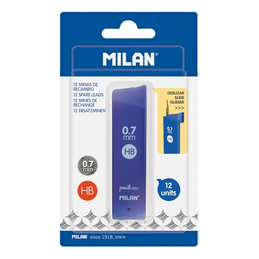 Milan Minas (Puntas) 0.7mm Blister - 12 ct con Tubo