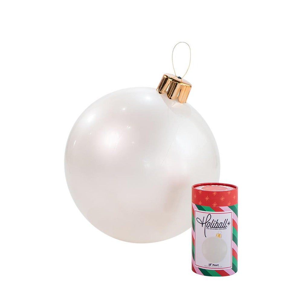 MEDIUM 18" PEARL WHITE INFLATABLE ORN"