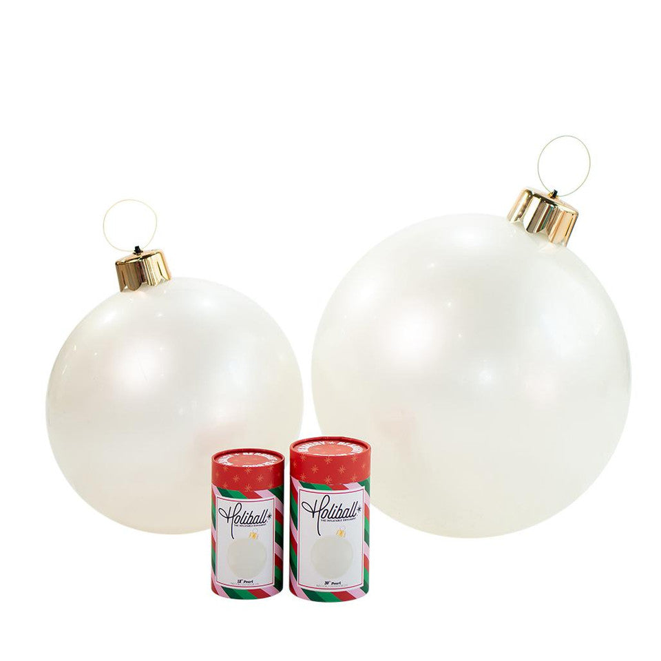 MEDIUM 18" PEARL WHITE INFLATABLE ORN"