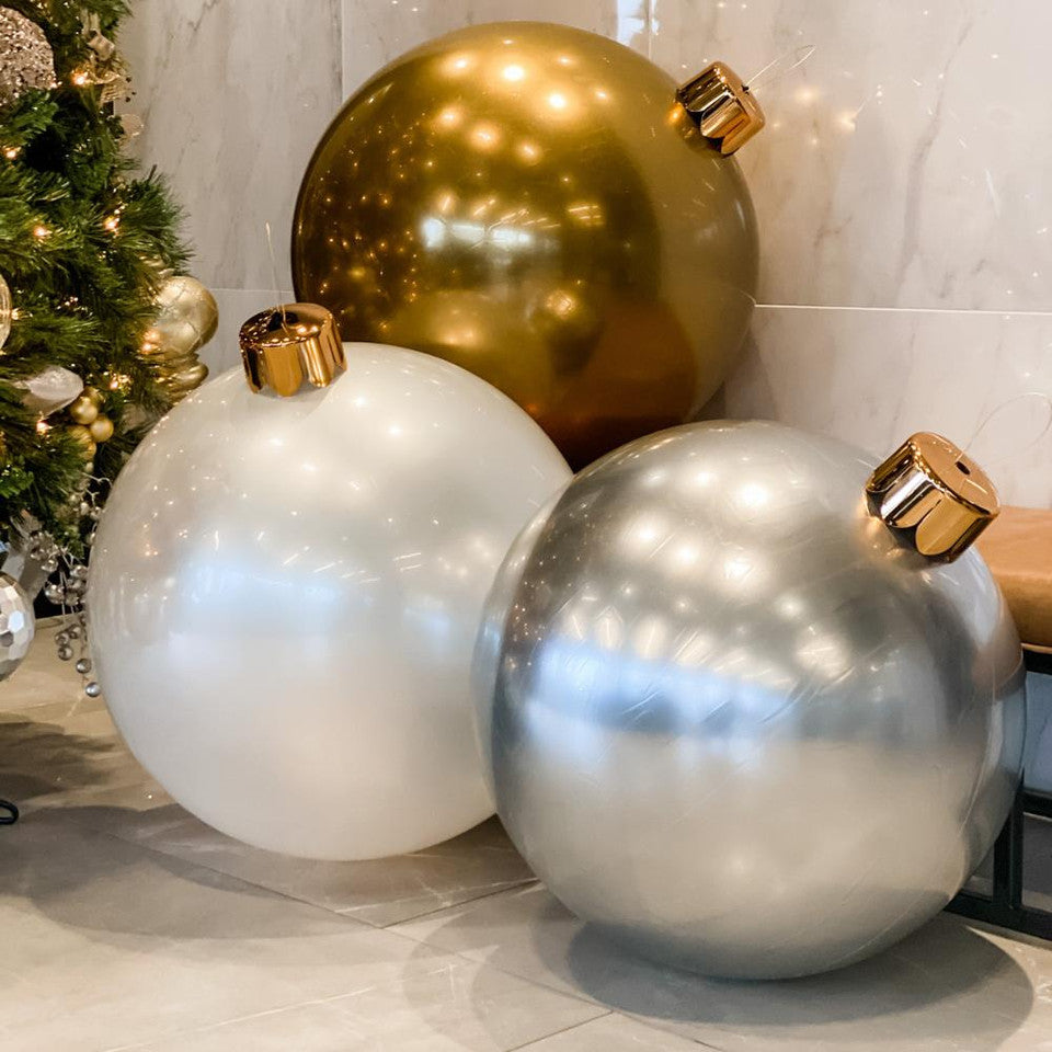 MEDIUM 18" PEARL WHITE INFLATABLE ORN"