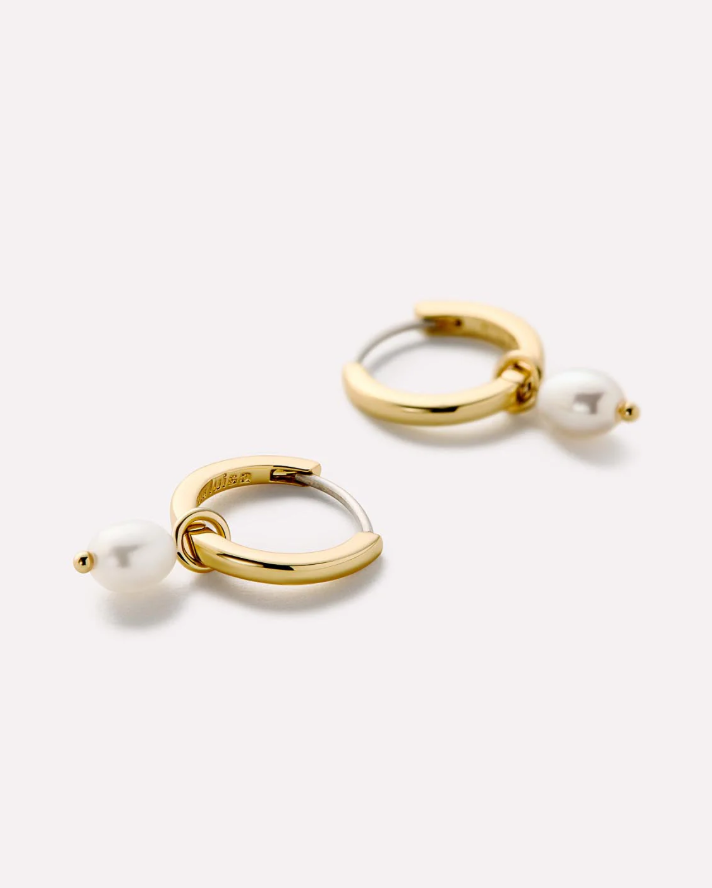 ANA LUISA PEARL HUGGIE HOOPS-FRIDA