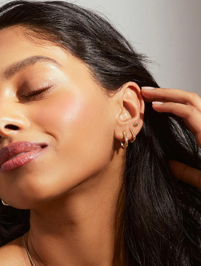 ANA LUISA GOLD HOOP EARRINGS- ROX SMALL