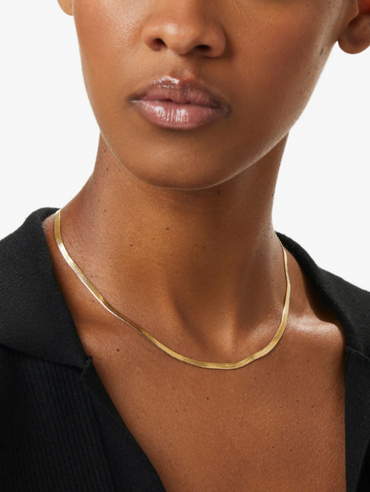 ANA LUISA HERRINGBONE CHAIN NECKLACE- INA GOLD