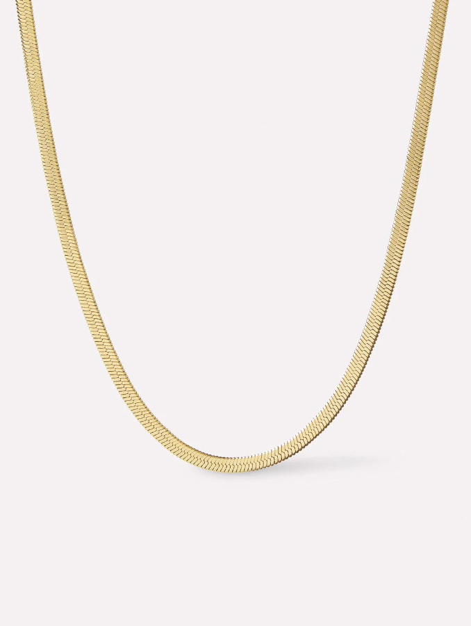 ANA LUISA HERRINGBONE CHAIN NECKLACE- INA GOLD