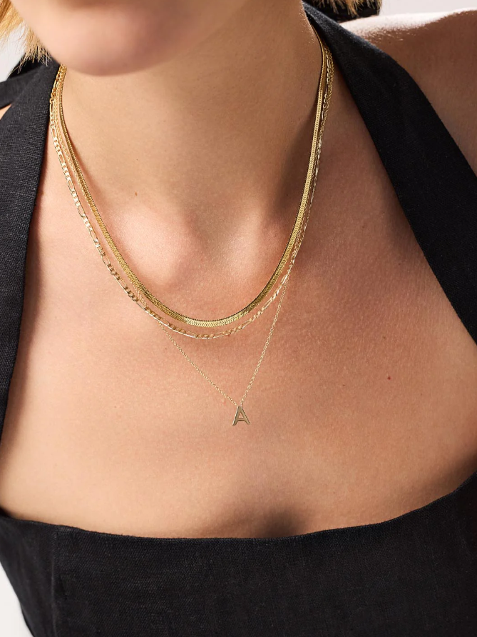 ANA LUISA HERRINGBONE CHAIN NECKLACE- INA GOLD