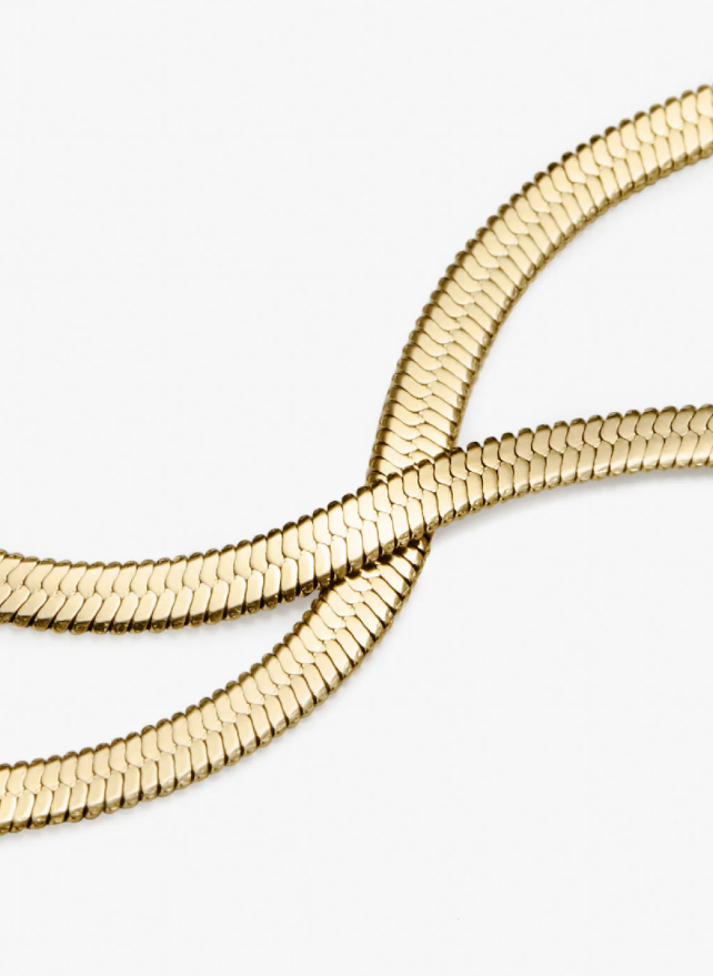 ANA LUISA HERRINGBONE CHAIN NECKLACE- INA GOLD
