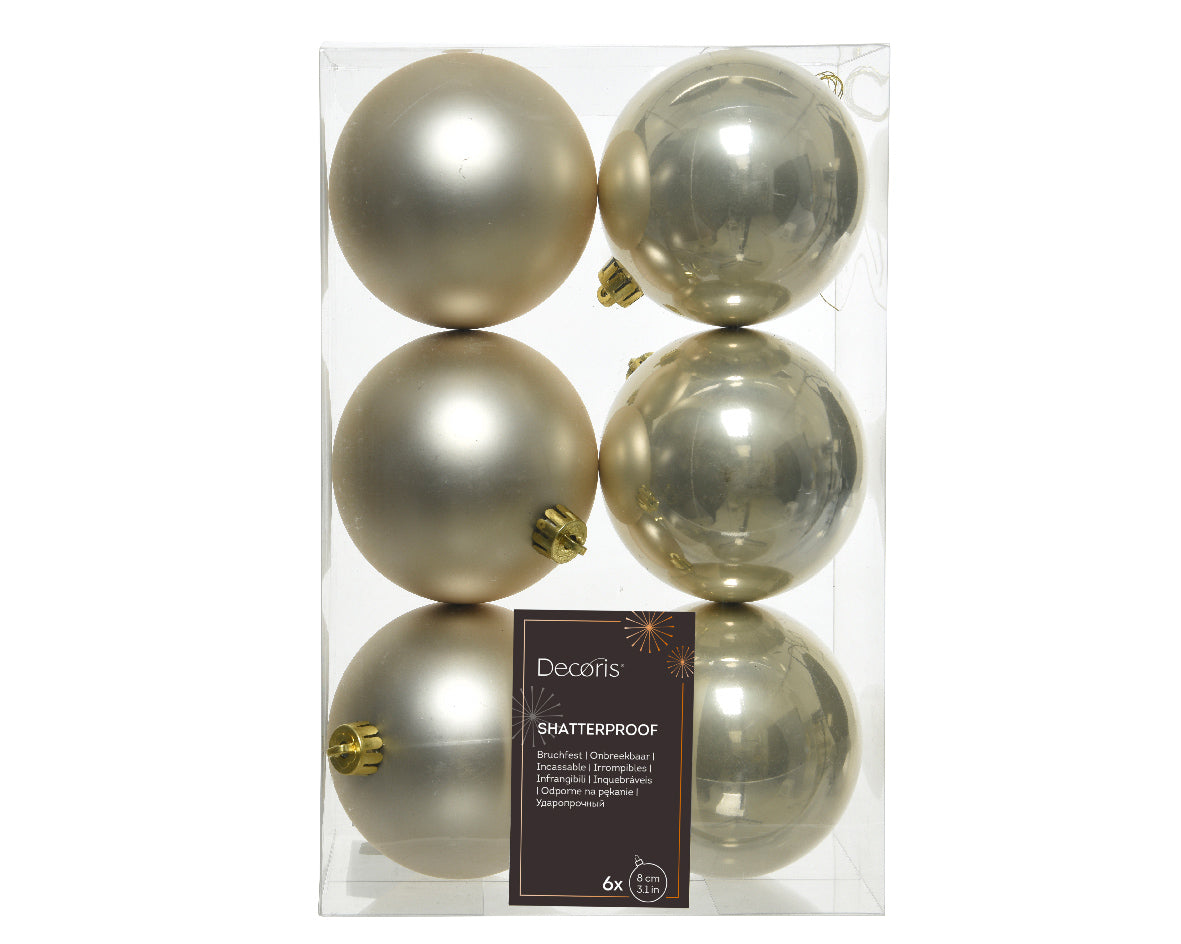BAUBLES SHATTERPROOF MIX -PEARL SET OF 6
