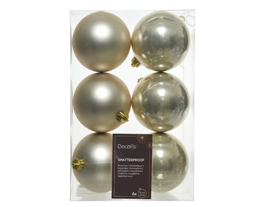 BAUBLES SHATTERPROOF MIX -PEARL SET OF 6