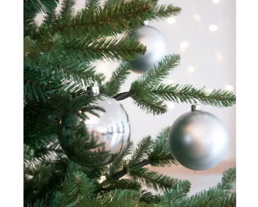 BAUBLES POLYSTYRENE MIX SILVER SET 4