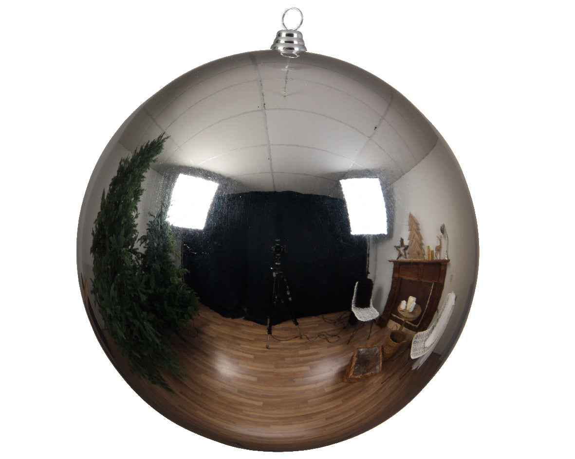 10'' SILVER BAUBLES SHATTERPROOF SHINY