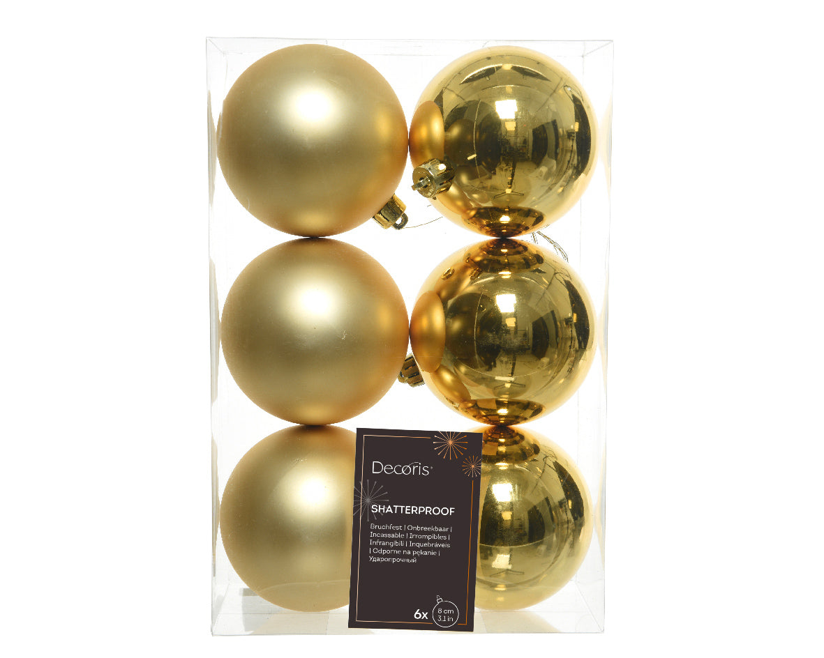 BAUBLES SHATTERPROOF MIX GOLD SET 6