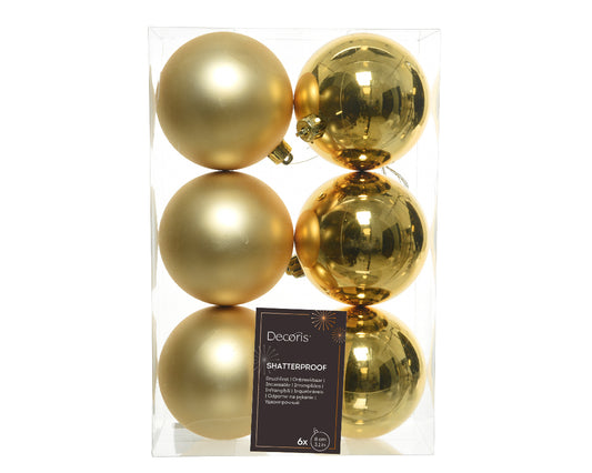 BAUBLES SHATTERPROOF MIX GOLD SET 6