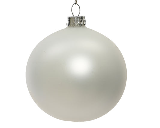 BAUBLES GLASS MATT-WINTER WHITE BOX6