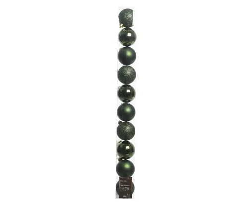 BAUBLES POLYST TUBE 10 2.4IN PINE GREEN