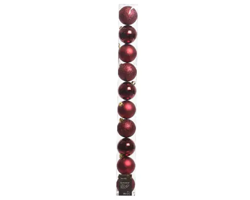 BAUBLES POLYSTYRENE TUBE 10 2.4IN OXBLOOD CABERNET