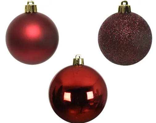 BAUBLES POLYSTYRENE TUBE 10 2.4IN OXBLOOD CABERNET