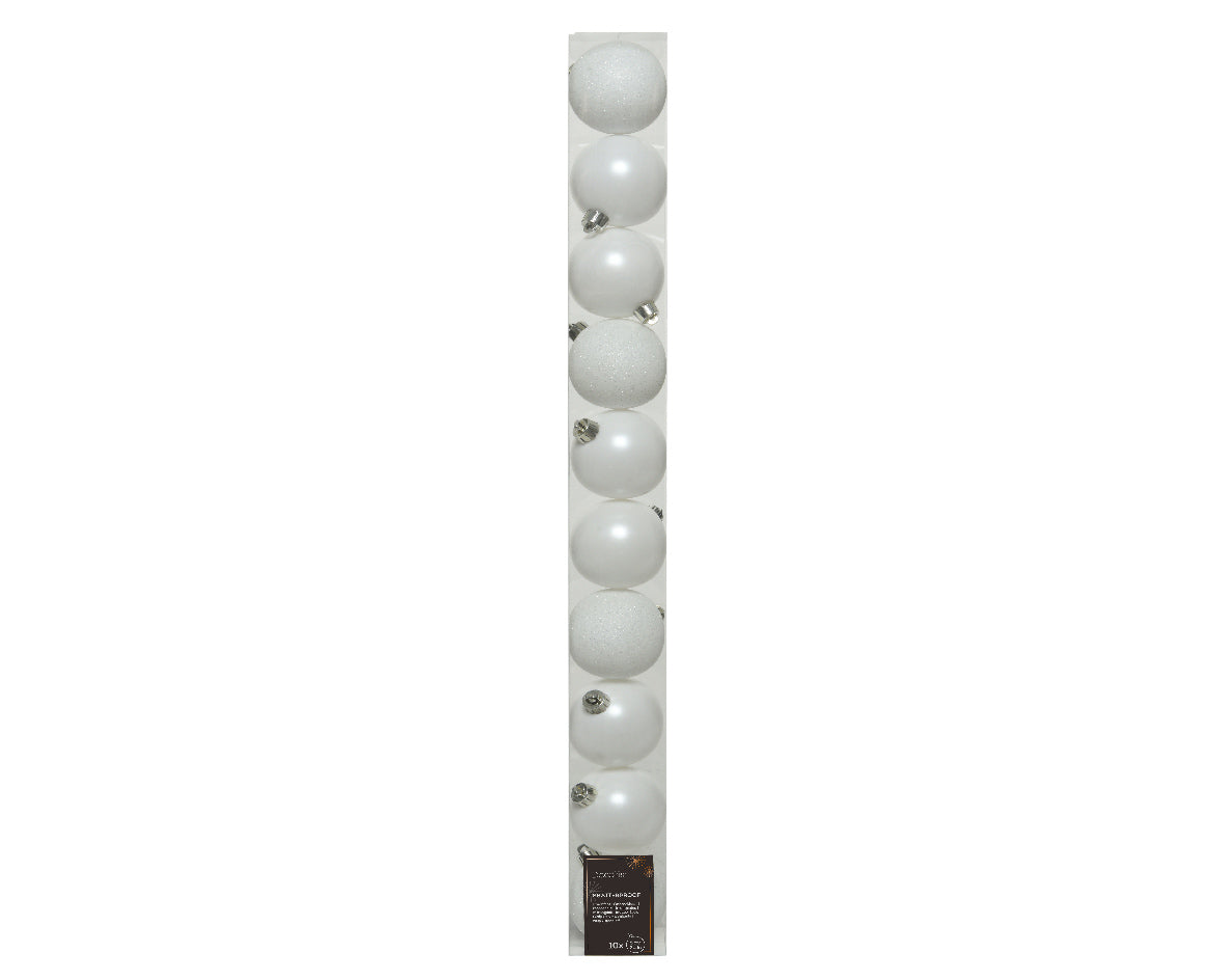 BAUBLES POLYST TUBE 10 2.4" WINTER WHITE