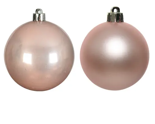 BAUBLES POLYSTYRENE MIX SET OF 6-BLUSH PINK