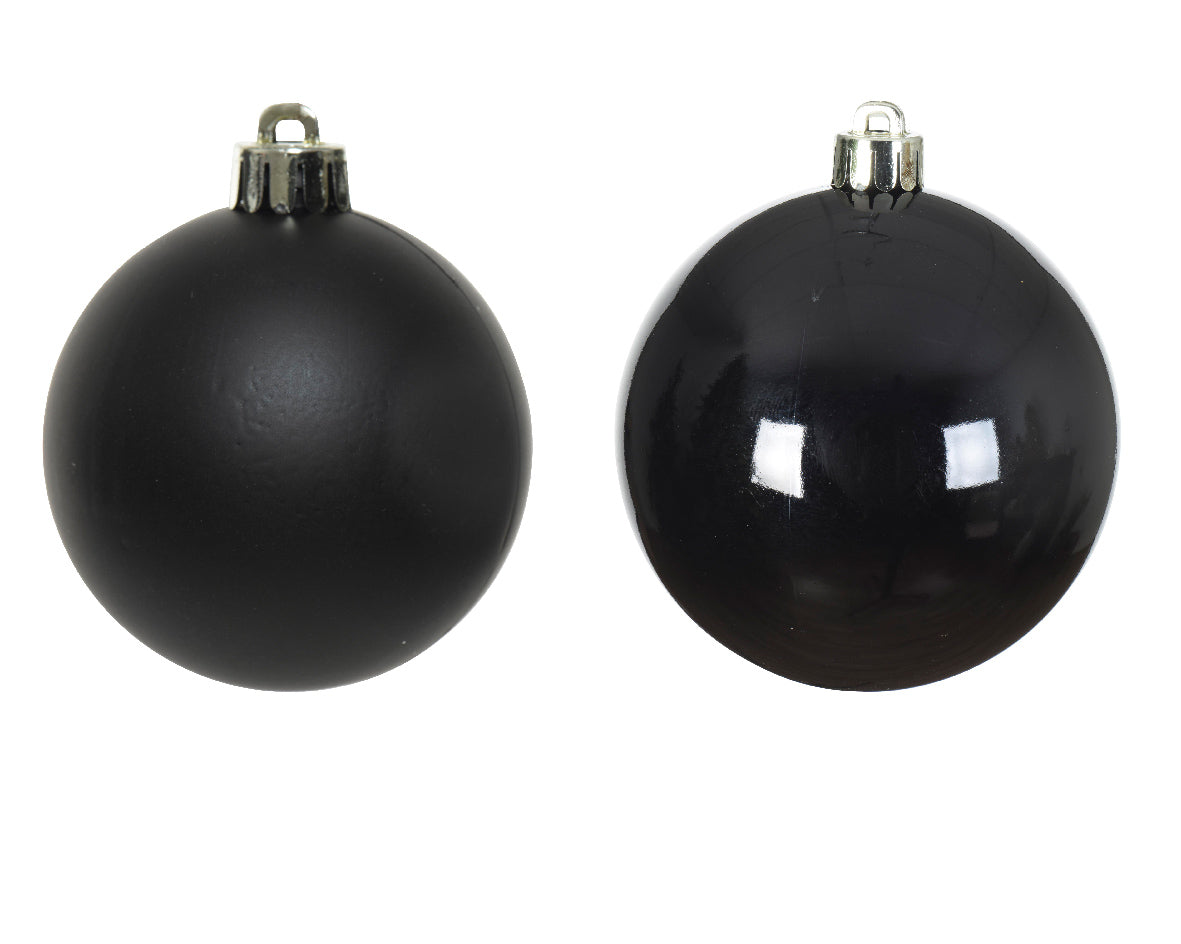 BAUBLES SHATTER PROOF MIX BOX OF 6 -BLACK