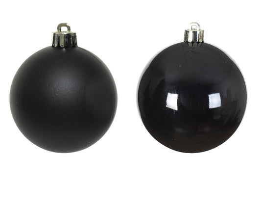 BAUBLES SHATTER PROOF MIX BOX OF 6 -BLACK