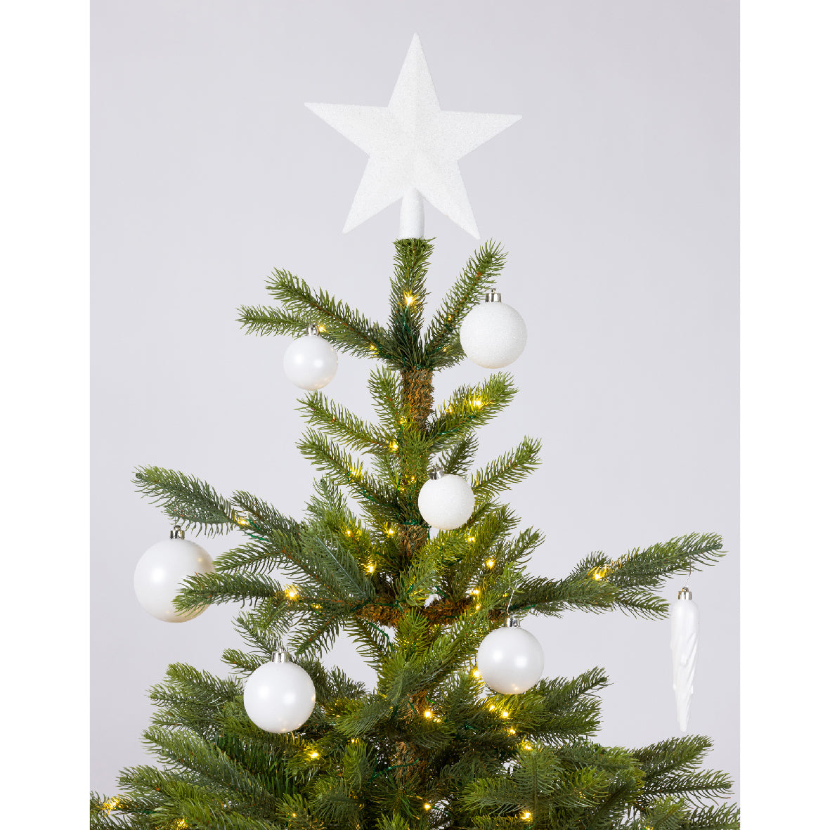 BAUBLES MATT,GLITTER MIX-WINTER WHITE SET 33