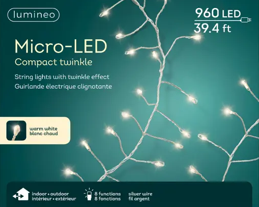 COMPACT TWNKL MICRO WIRE 960LED 39.4F W/W CABLE SI