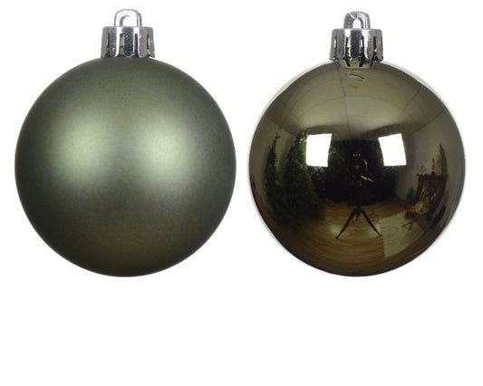 BAUBLES SHATTERPROOF MIX ROSEMARY GREEN SET OF 6