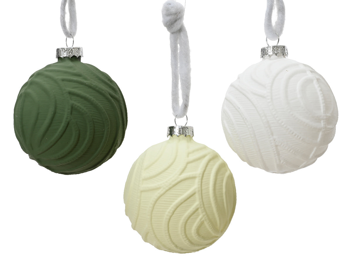 BAUBLES GLASS W/3 ASS 3.1"
