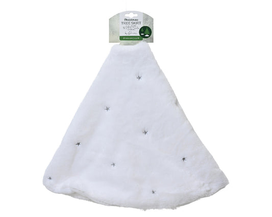 TREE SKIRT POLYESTER-WHITE