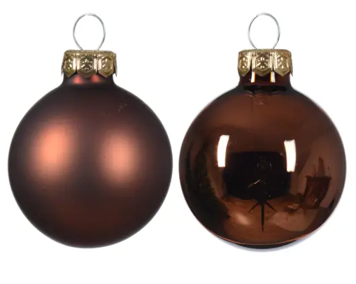 BAUBLES GLASS MIX BROWN MINI 16 1.4"