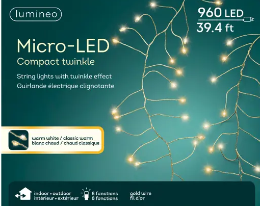 COMPACT TWINKE 960LED 39.4FT WARM WH/CLASSIC WARM