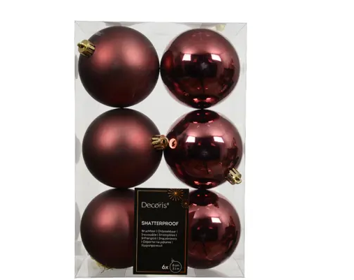 BAUBLES POLYSTYRENE MIX MAROON