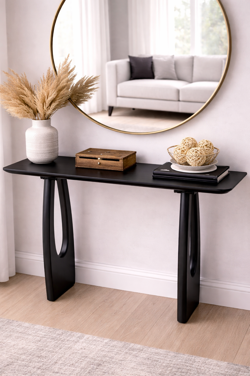 MODERN MID-CENTURY CONSOLE TABLE BLACK 51X32''
